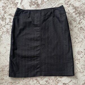 Pinstripe Pencil Skirt | Dark Grey Charcoal | Office Skirt | Size 12